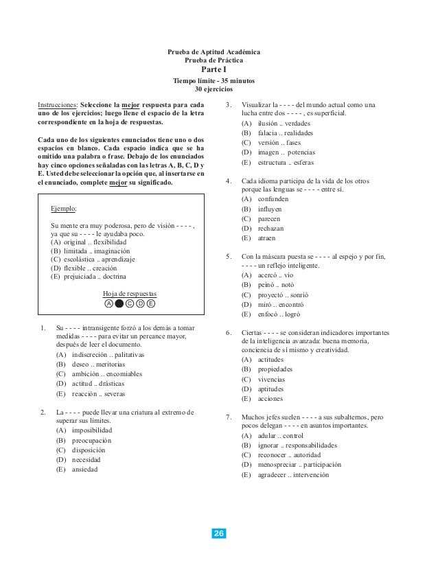 prueba de aptitud academica